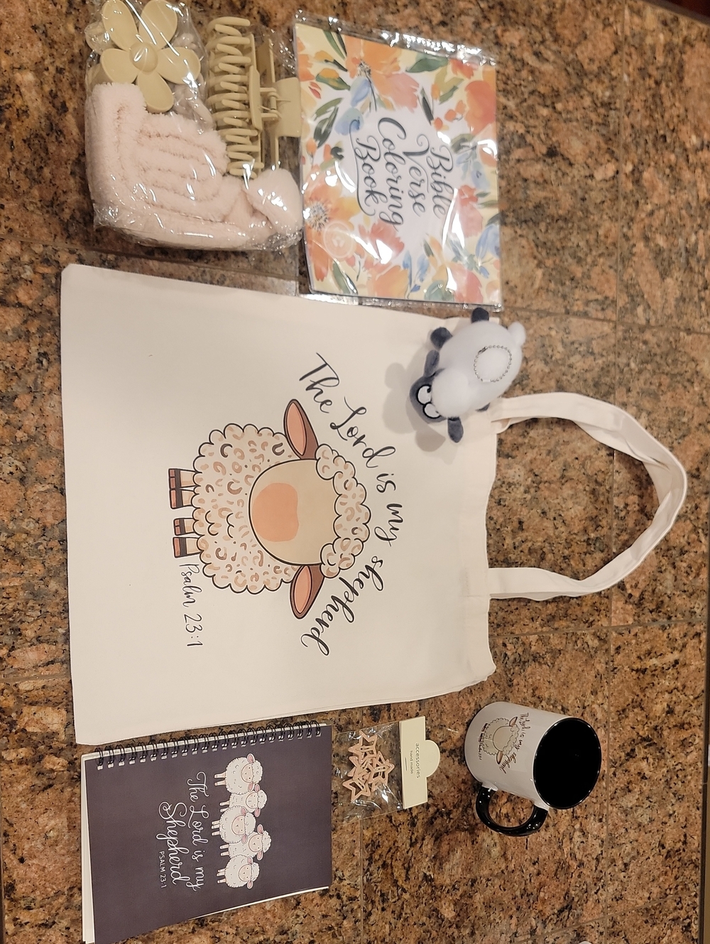 Sheep Graphic Tote Bag with Matching Mug & Notebook GIFT SET